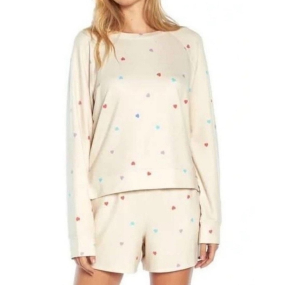 WILD FOX RAINBOW HEART 2 Piece LOUNGEWEAR SET Size Medium NWT